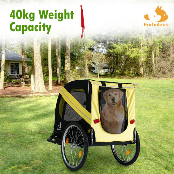 Furbulous Pet Bike Trailer - Yellow