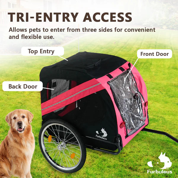 Furbulous Pet Bike Trailer - Yellow