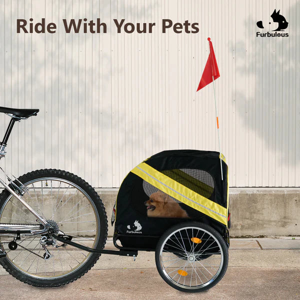 Furbulous Pet Bike Trailer - Yellow