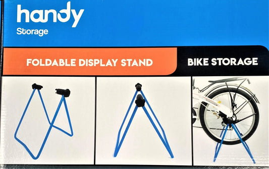 Handy Storage Blue Foldable Display Bike Stand Rack Portable Shed or Garage