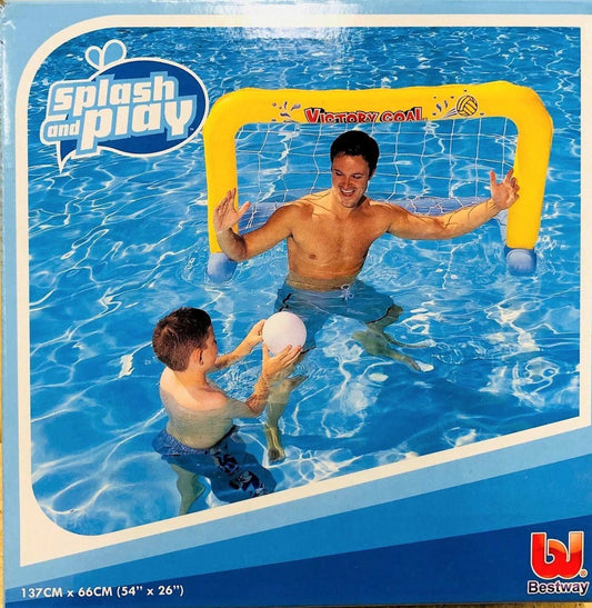 Giant Inflatable Water Polo Set - Goal Ball Blow Up Pool Toy Float Swimming Huge