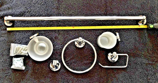 6pcs Chrome CETUS Bathroom Accessories Set,Towel Rail,Toilet Roll Holder &more