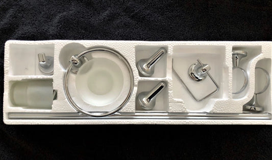 6pcs Chrome CETUS Bathroom Accessories Set,Towel Rail,Toilet Roll Holder &more